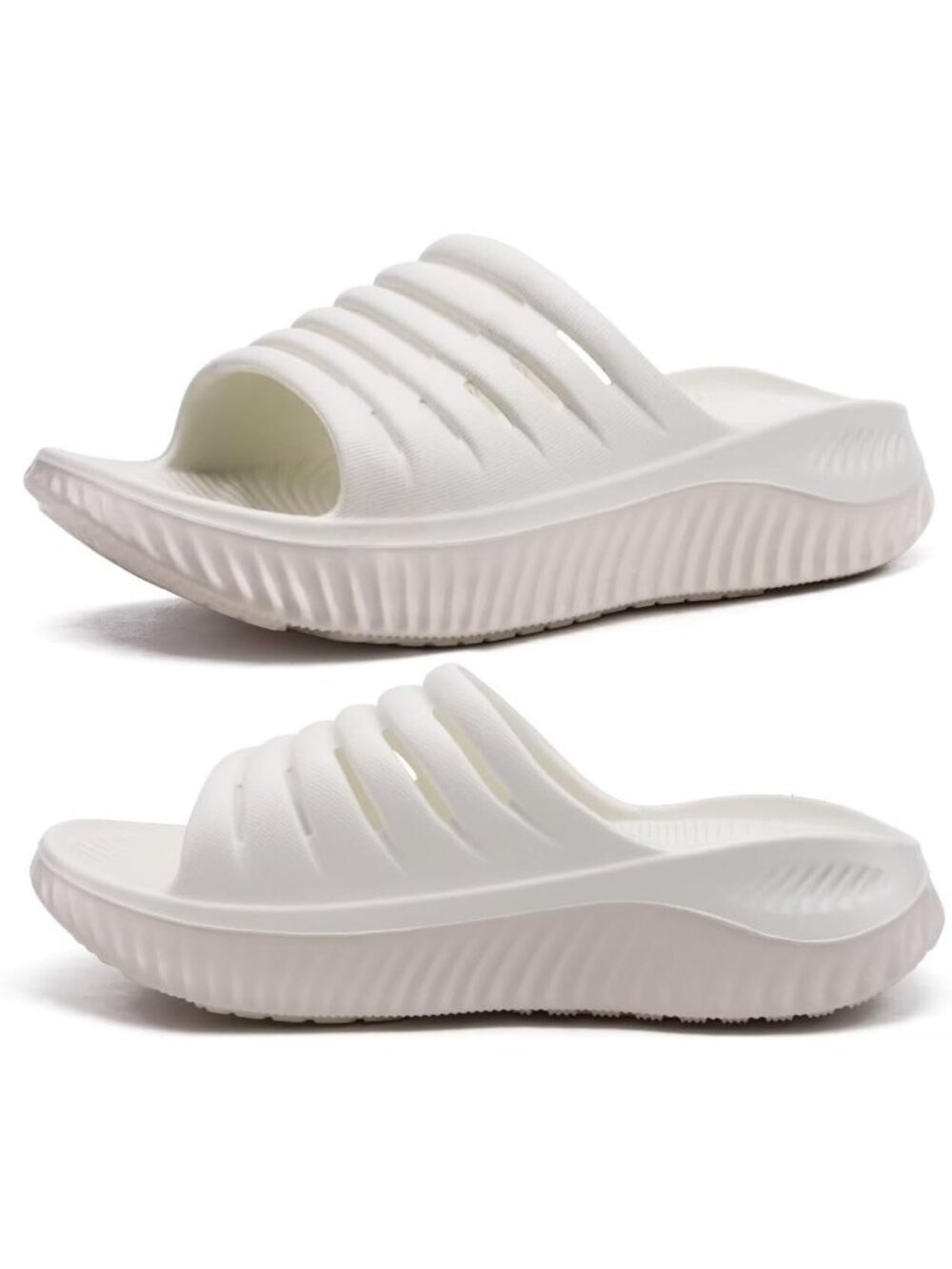 🆕 Women's White Sandals With Comfortable Arch Support Sport Slides Casual